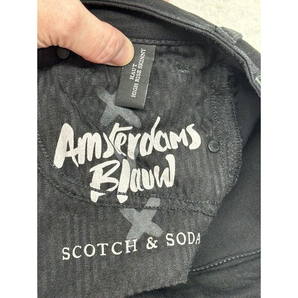 SCOTCH & SODA Womens Size 26 32 Amsterdam Haut High Rise Skinny Black - Picture 5 of 12